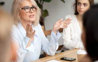 Senior woman continuing work into retirement
